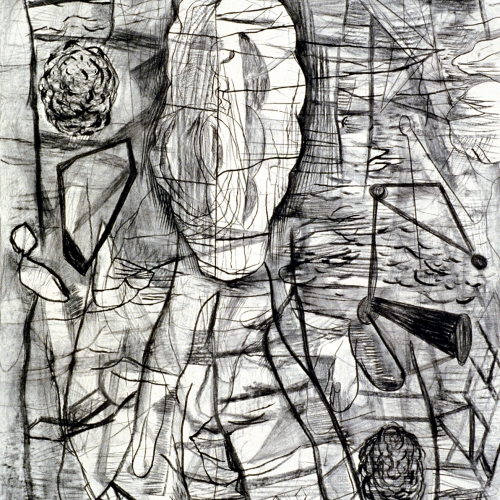 1989 6 Very Easy Pieces, Harbour Lights no. 2 | 75,6 x 98 cm | charcoal on paper