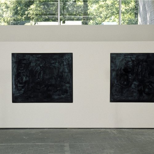 2001 Untitled / Zwart |ABV installation view | charcoal on paper